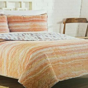 ZENSA REVERSIBLE 3-PC FULL/QUEEN QUILT ORANGE